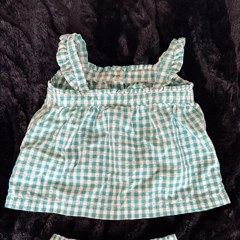 Carter's Gingham Checkered Diaper Cover Set - Teal and White
